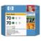 HP 70 (CB348A) Original Green Ink Cartridge (Twin Pack)
