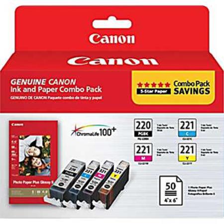 Canon PGI-220 and CLI-221 Ink and 4x6 Paper Combo Pack