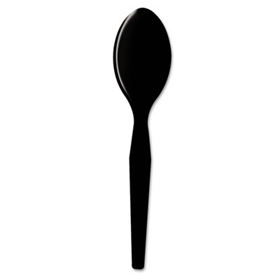 Dixie Plastic Tableware   Heavy Mediumweight Spoons   Black   1000/Carton