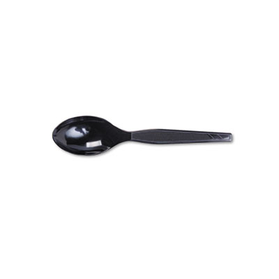 Dixie Plastic Cutlery  Heavy Mediumweight Teaspoons  Black  100/Box