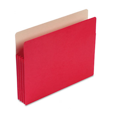 Smead 3 1/2 Inch Expansion Colored File Pocket  Straight Tab  Letter  Red