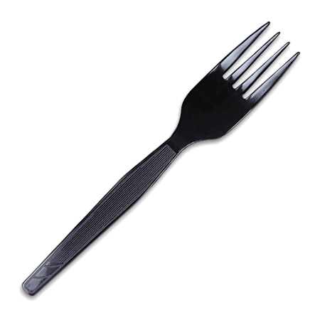 Dixie Plastic Tableware , Heavy Mediumweight Forks , Black , 1000/Carton