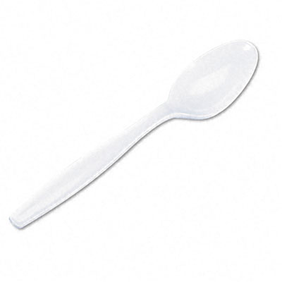 Dixie Plastic Cutlery  Heavyweight Teaspoons  White  1000/Carton