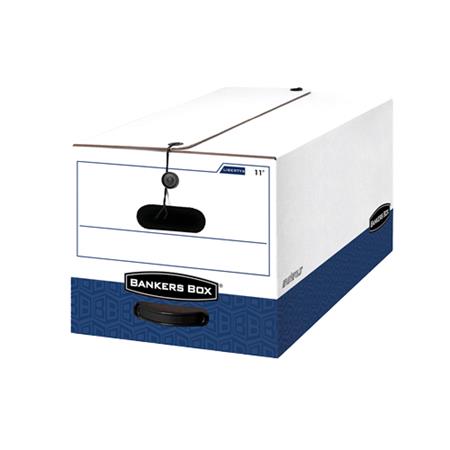 Bankers Box Liberty Max Strength Storage Box Legal 15 x 24 x 10 White/Blue 12/Carton