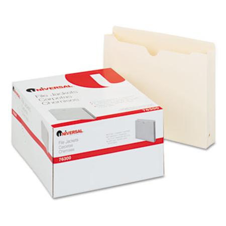 Universal Economical File Jackets with Two Inch Expansion  Letter  11 Point Manila  50/Box