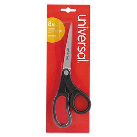 Universal Economy Scissors  8Inch Length  Bent Handle  Stainless Steel  Black