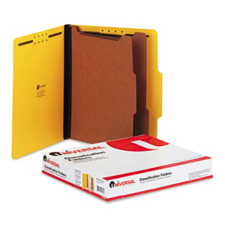 Universal Pressboard Classification Folders  Letter  Six-Section  Yellow  10/Box