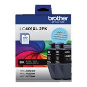 Brother LC401XL2PKS Black Original High Yield Ink Cartridge Multipack - Twin Pack