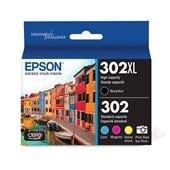 Epson 302 (T302XL-BCS) Black High Capacity and Color Standard Capacity Original Multipack - 5 Pack
