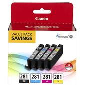 Canon CLI-281 Multipack Original Standard Capacity Ink Cartridge (Black/Cyan/Magenta/Yellow) - 4 Pack