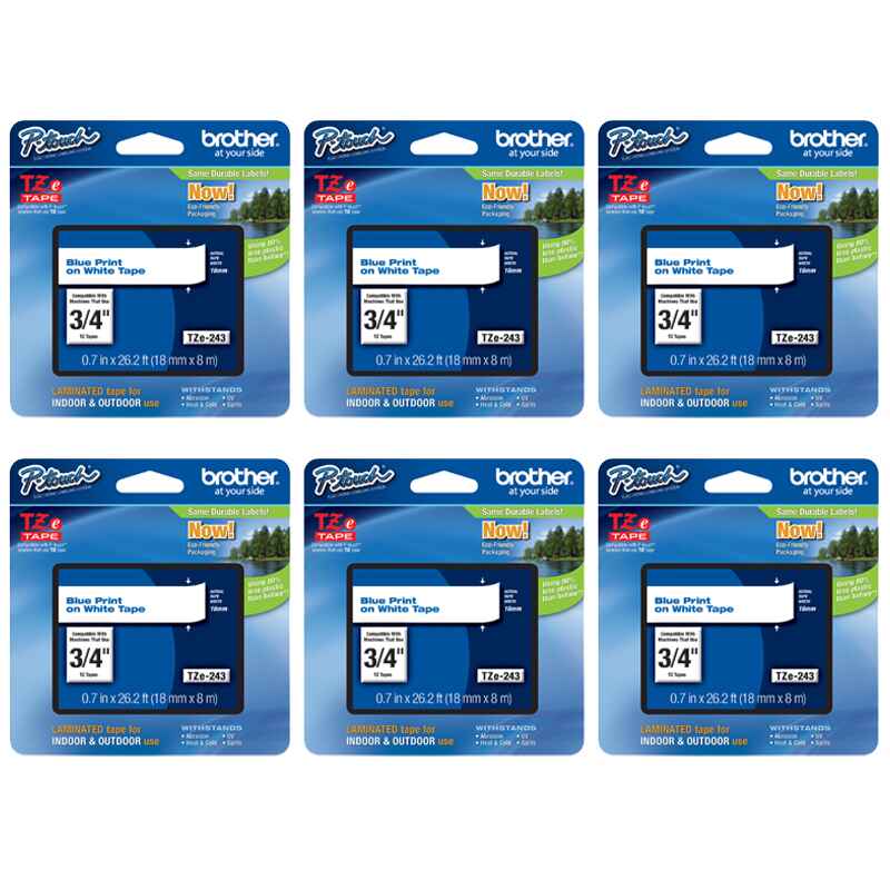 Brother PT-9200DX Printer Ink Cartridges (6 Pack) -TZE243 Multipack ...